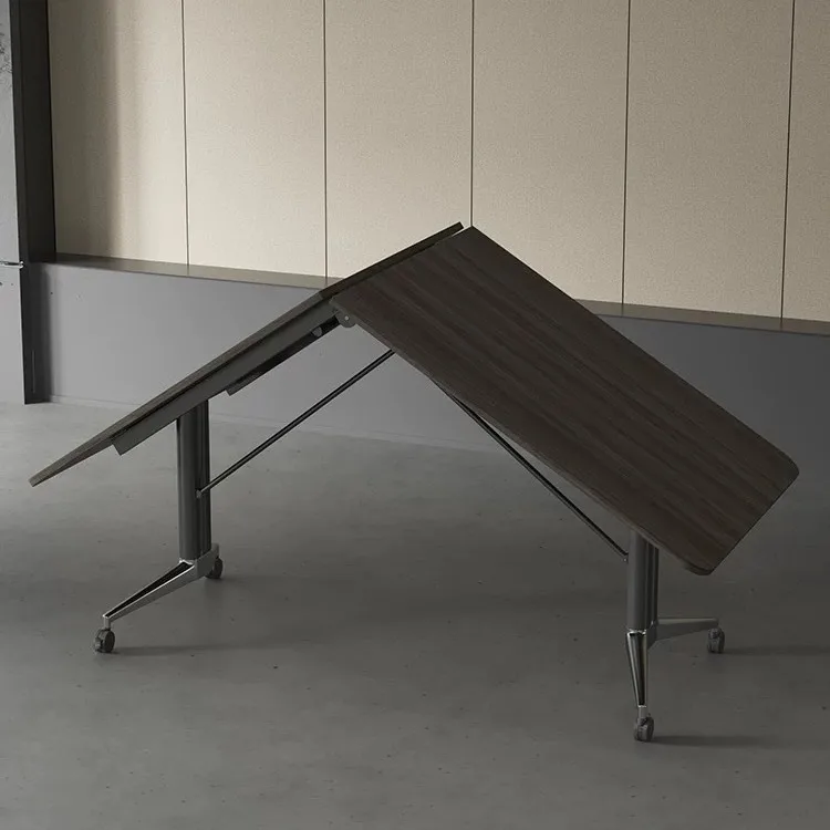 Foldable mobile strip table Conference table Dirt-resistant thickened with wheels Training table Desk Reception negotiation