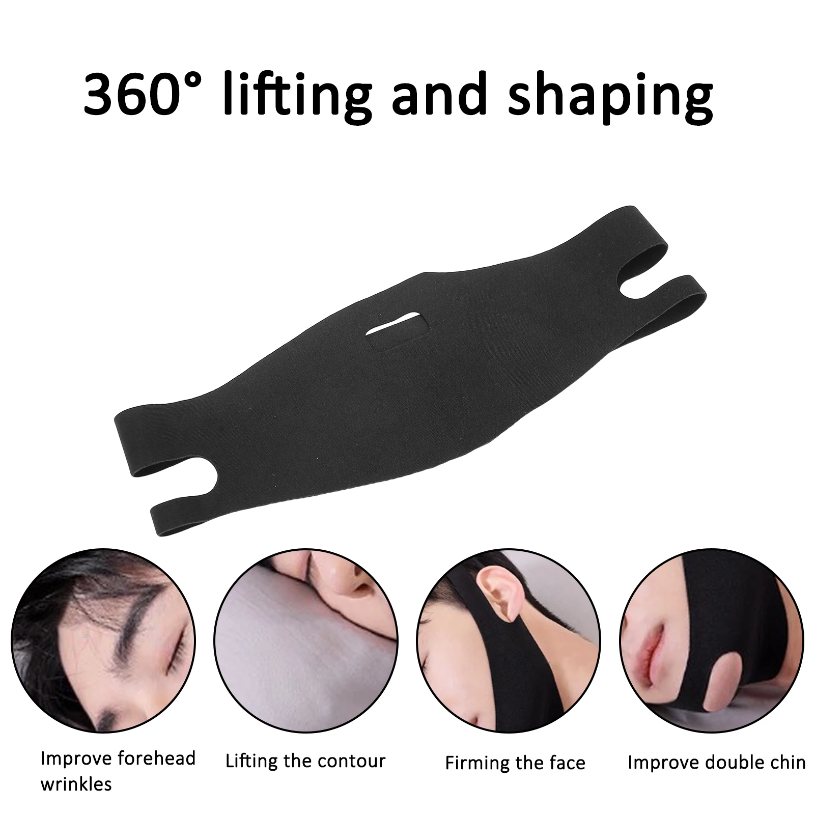 Men Face Shaping Bandage Facial Slimming Belt V Line Face Shaper Strap Elastic Double Chin Reducer Cheek Lift Up Belt Skin Care