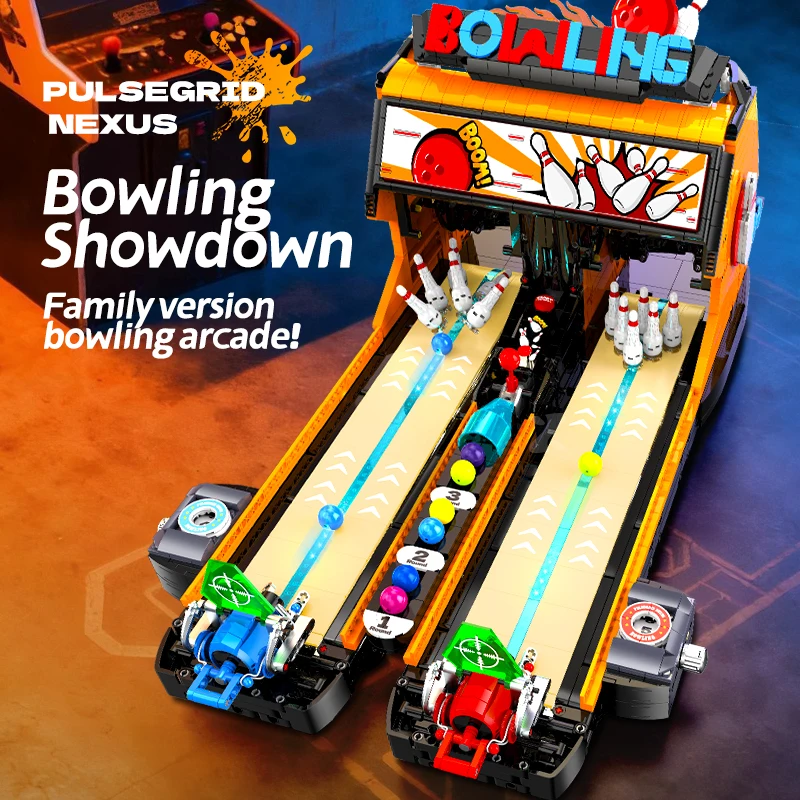 Nouvel Arrivage : Machine de Bowling de Jeu 2598 Pièces avec Lumières, Blocs de Construction Éducatifs, Jouet MOC, Cadeaux, Puzzle, Noël