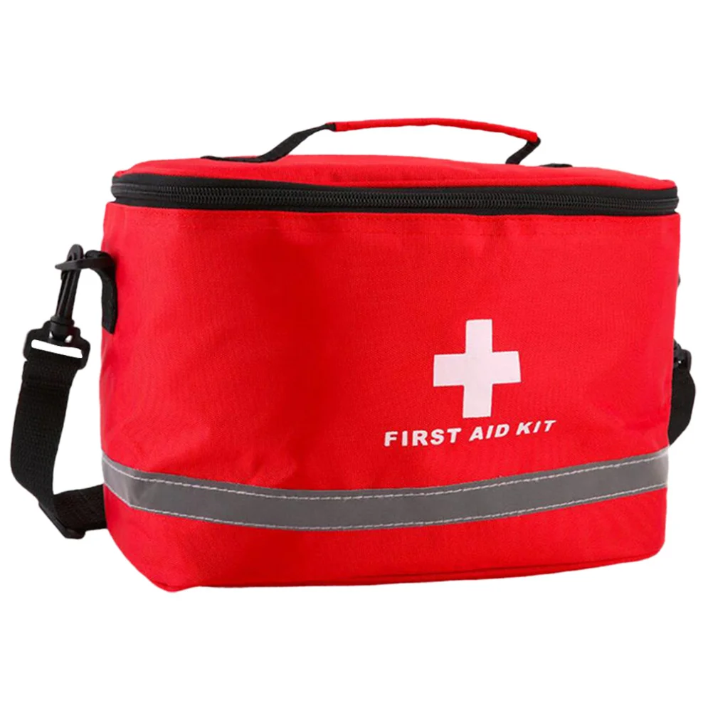 

Cylinder Shape First Aid Bag Red Portable Emergency Bag Shoulder Survival Kit Outdoor Accessories Travel First Aid Kit