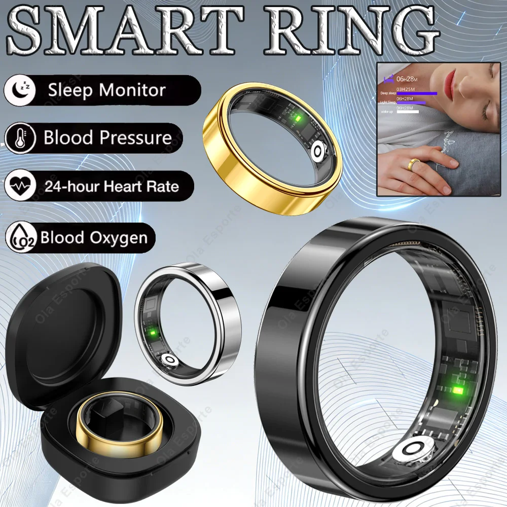 

Новое умное кольцо 2026 года для мужчин и женщин: мониторинг сердечного ритма, уровня кислорода в крови, сна и здоровья, водонепроницаемость IP68, подсчет шагов, спортивное смарт-кольцо