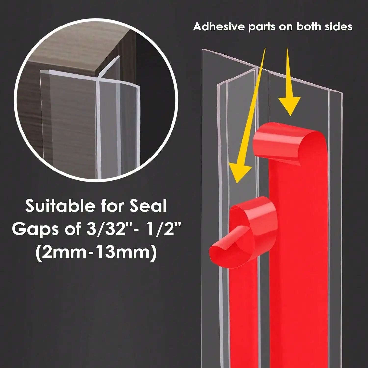 T-Shaped Clear Silicone Seal Strip For Door & Windows Gaps,Weather Stripping Door Seal Strip Draft Stopper For Side Of Door