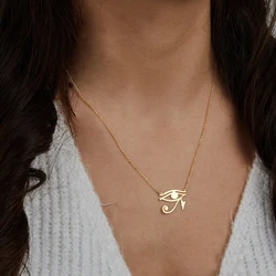 Stainless Steel Evil Eye Necklace For Women Jewelry Geometric Vintage Turkish Lucky Choker Chain Necklaces Female Bijoux Gifts