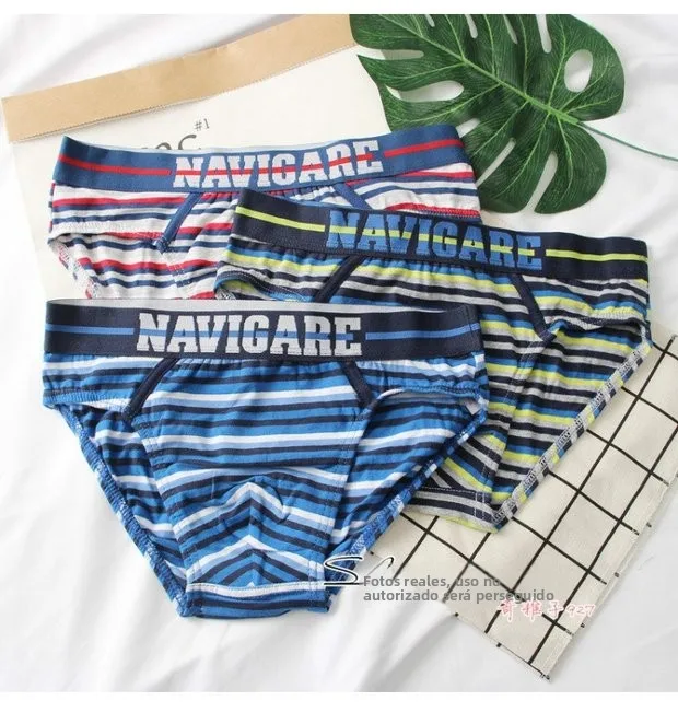 Ropa interior de algodón de alta elasticidad para hombre, pantalones triangulares de cintura baja, calzoncillos cómodos y tra...