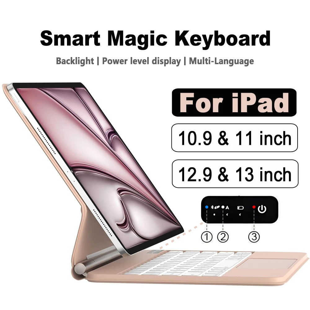 

Новый чехол Magic Keyboard для iPad 11th A16 2025 10th 10.9 Air 11 13 M2 M3 Air 5 4 Магнитный чехол Folio для iPad Pro 11 12.9 13 M4