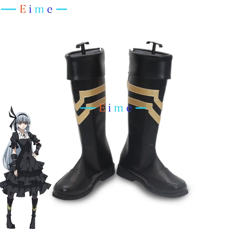 Luminus Valentine Cosplay Shoes PU Leather Shoes Anime Ruminasu Valentine Cosplay Props Halloween black Boots Custom Made
