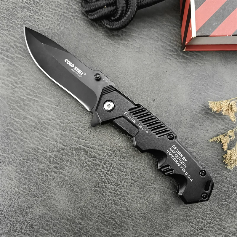 217 Sable Fold Outdoor Camping Survival Rescue Tactical Hunting multi-purpose EDC folding knife 5Cr13Mov steel aluminum handle