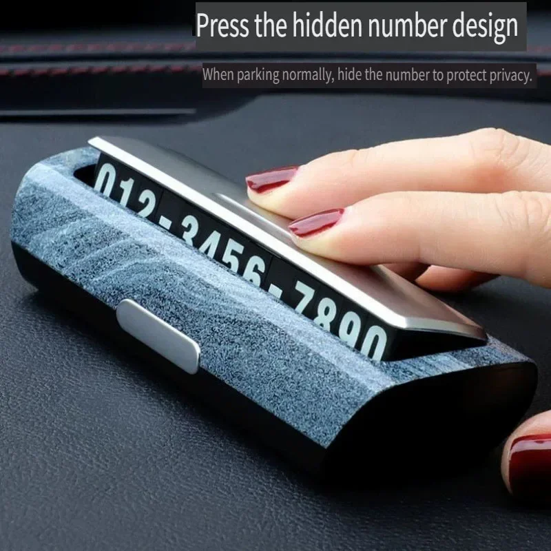 PC+ABS Temporary Car Parking Card New Magnetic Telephone Number Card Night Light Phone Number Card Hidden Number Plate Styling