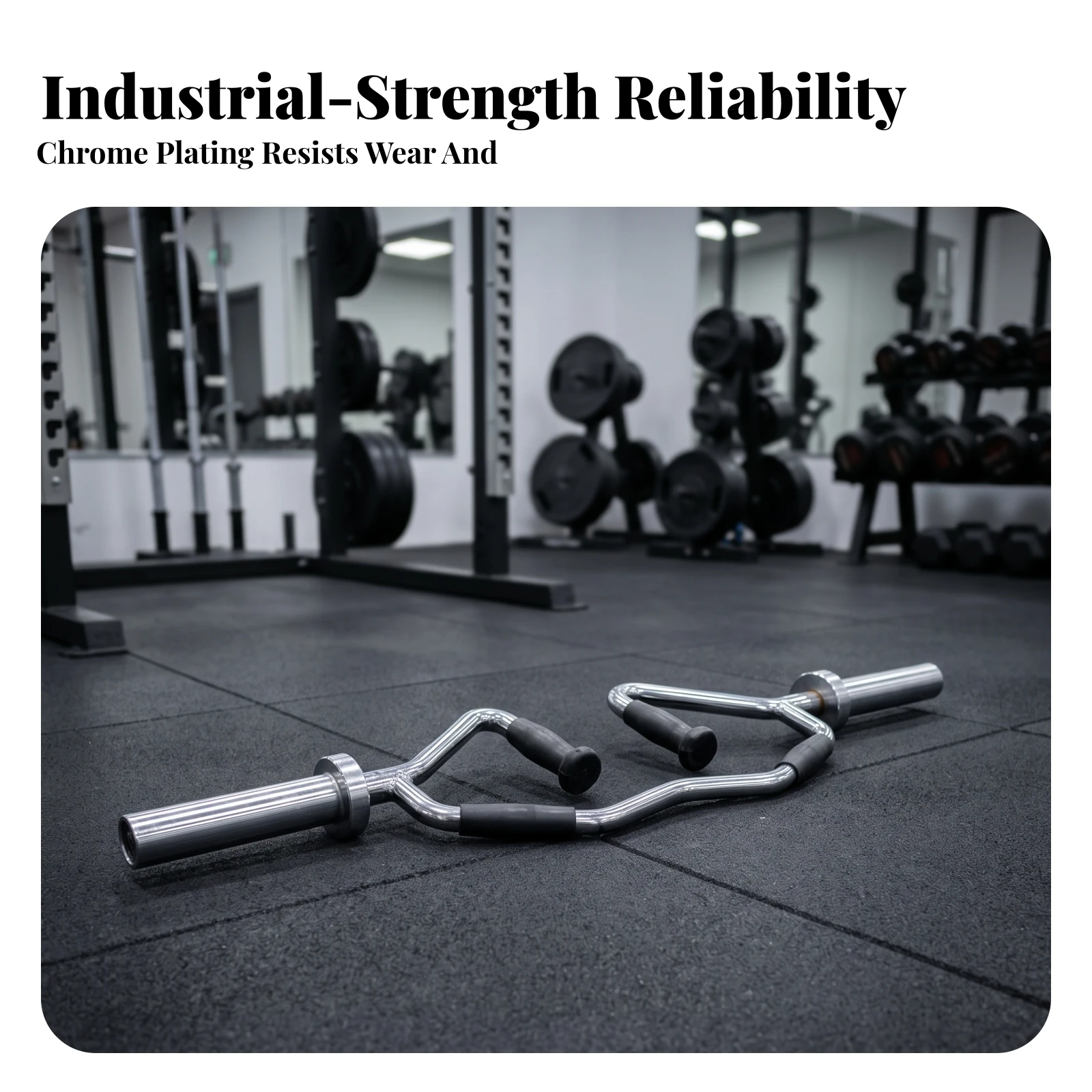 Multi-Handle Lifting Bar Heavy-Duty Gym Training Bar with Loading Sleeves Barbell Rust Resistant Wobble Stable