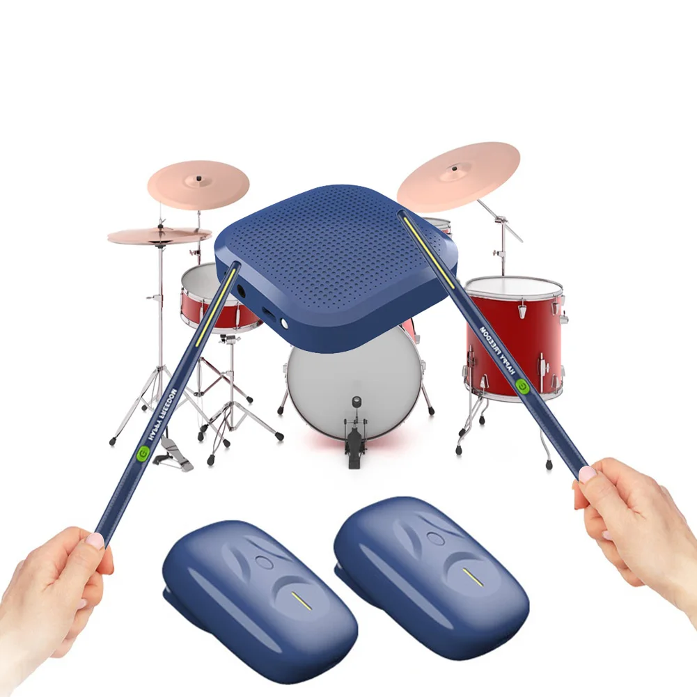 Electronic Virtual Air Drum Drumsticks Pedals Portable Virtual Reality Drum Kit for Beginners Children Adults Smart Drum Set 