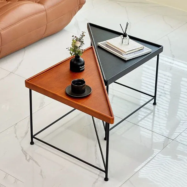 Italian Coffee Table Wrought Iron Edge Designer's Home Triangle Combination Corner Table Nordic Sofa Coffee Table Furniture