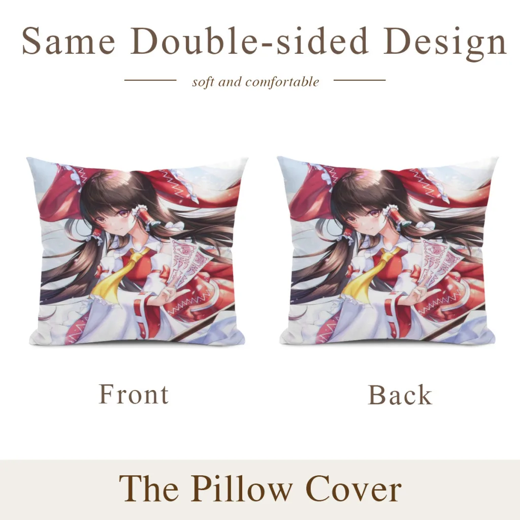 Reimu Pillow Cushion Case  Dakimakura Cover Decorative Sleeping 45x45cm