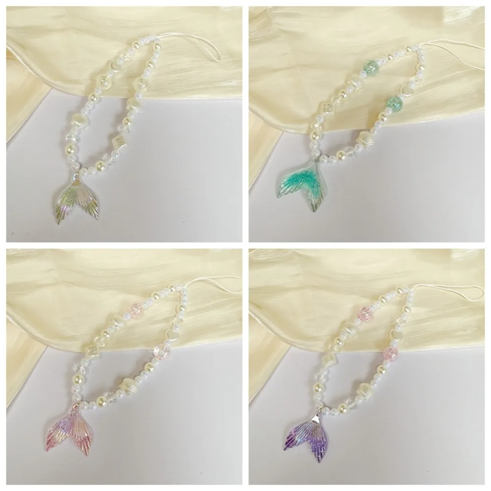 Jewelry Gift Fish Tail Bead Phone Chain Shell Anti-loss Mobile Phone Lanyard Pendant Wrist Strap Cell Phone Strap Phone Charm