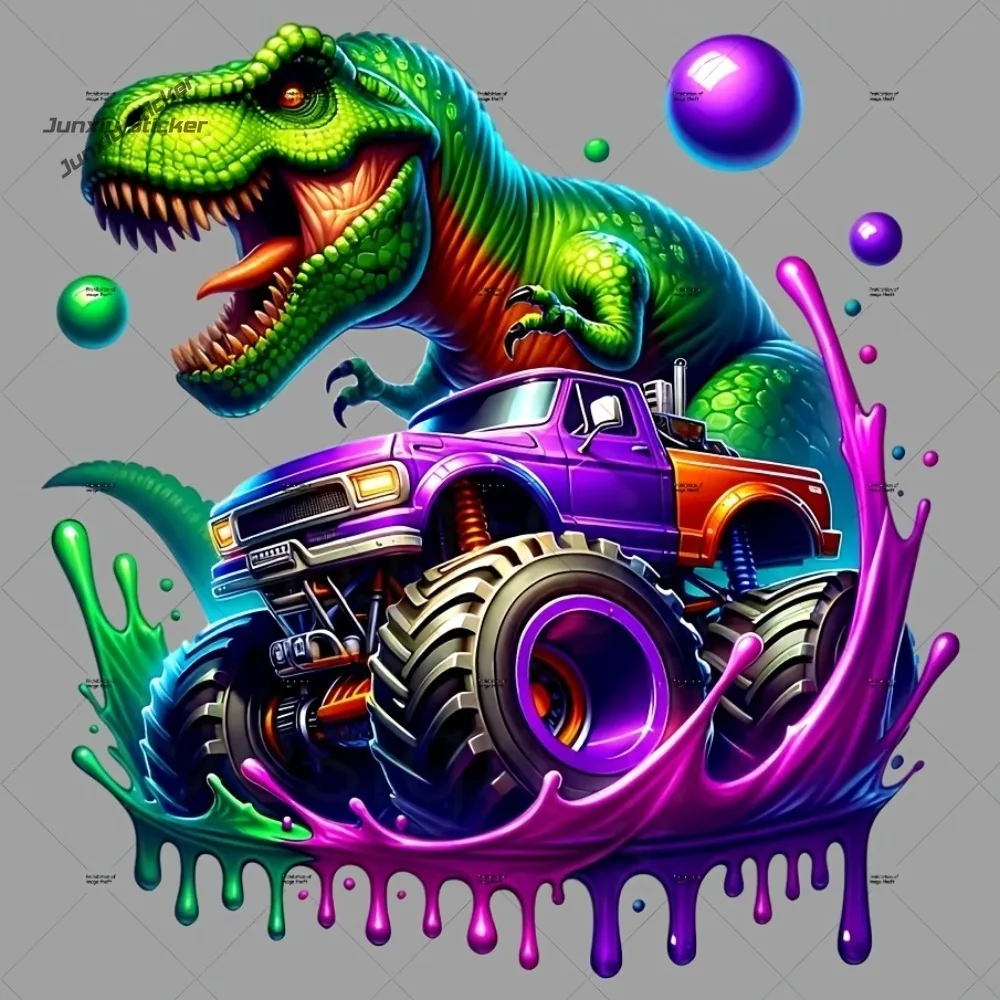 

Dinosaur Big Truck Patches Stickers for High-Quality Decals for Cars, Laptops, Helmets, Motorcycles