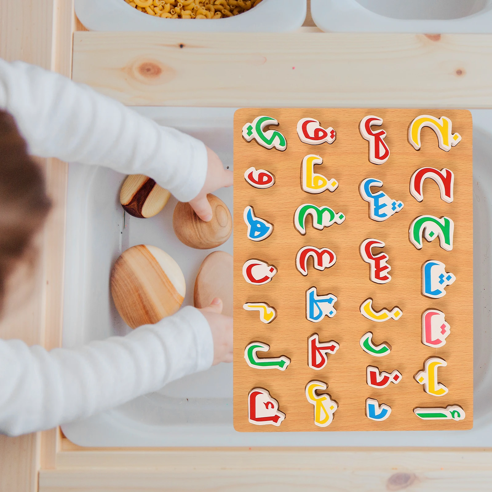 

1Set Arabic Alphabet Wood Learning Plaything Hand-Eye Coordination Development Educational Matching Game