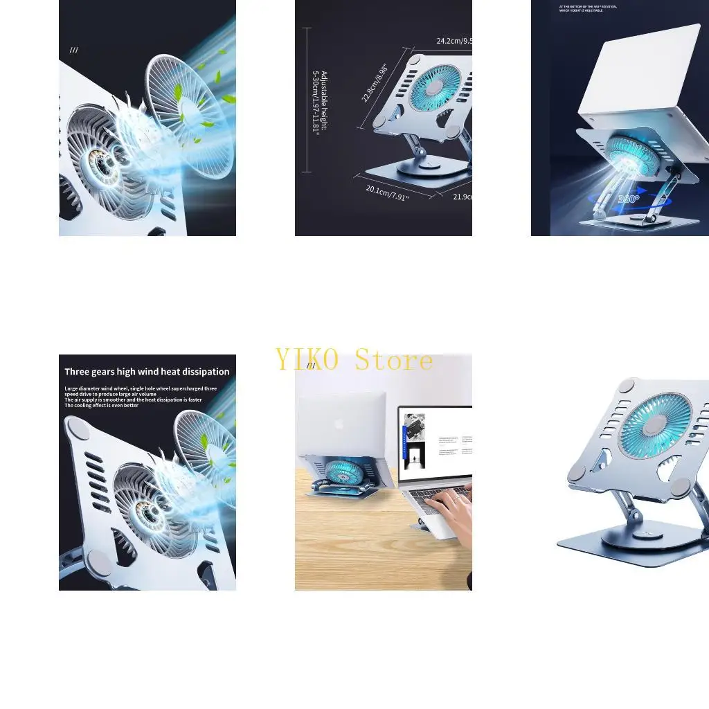 

K32C Notebook Stand Holder Adjustable Height Folding Design High Cooling Fan for Office Workers and Game Enthusiasts