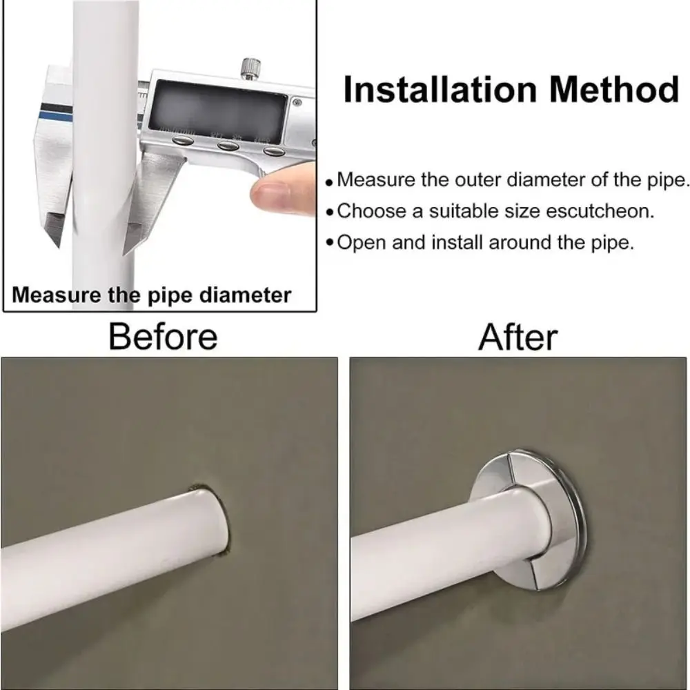 

Useful Self-Adhesive Shower Faucet Cover Stainless Steel Silver Faucet Decorative Cover Faucet Decor