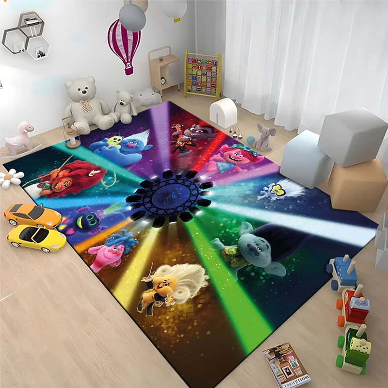 Disney Trolls Band Together Rugs 3D Carpet for Home Living Room Kitchen Large Area Bedroom Sofa Kids Doormat Decor Non-slip Mats