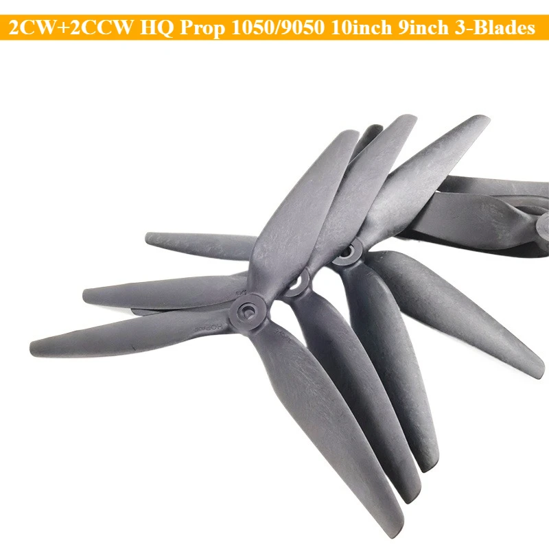 

(2CW+2CCW) HQ Macroquad Prop 10X5X3 9X5X3 1050/9050 10inch 9inch 3-Blades Carbon Reinforced Nylon Propeller for FPV Drone Expand