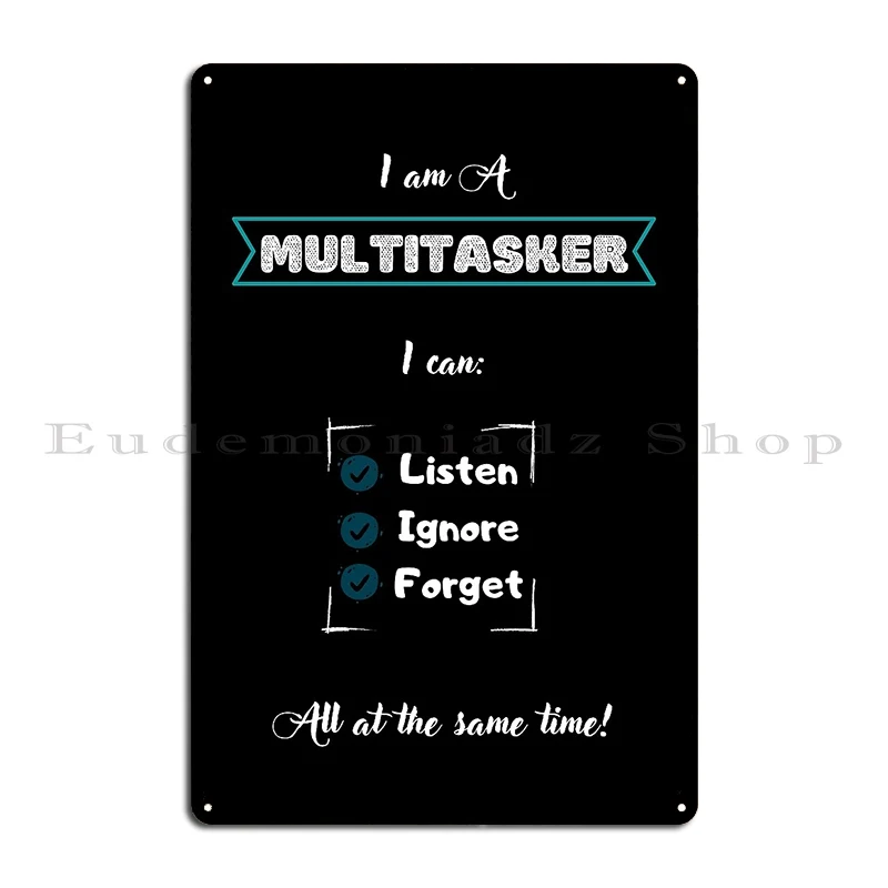 Multitasker Metal Sign Retro Club Cinema Print Create Tin Sign Poster