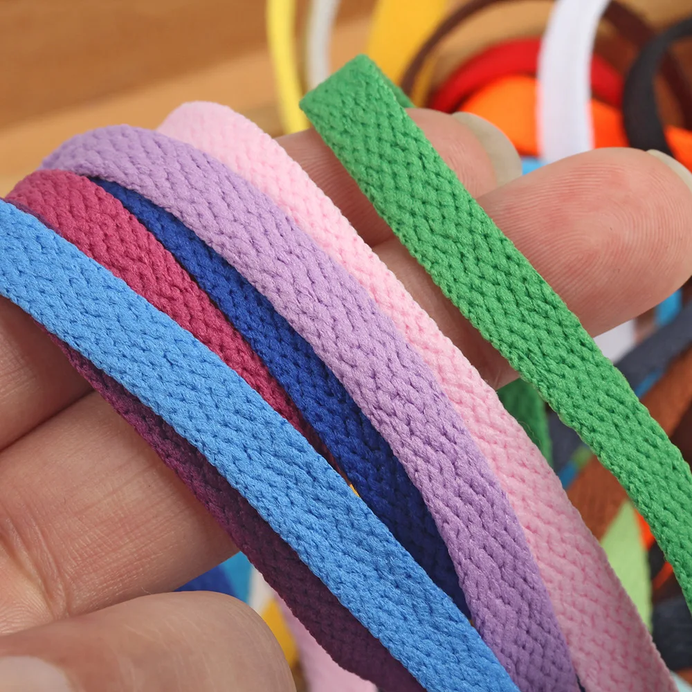 

50M 10mm Cotton Elastic Cord Twisted Rope Shoes Lace Belt Elastics Rope Pants Garment Flat Rubber Band Sewing Crafts Supplies
