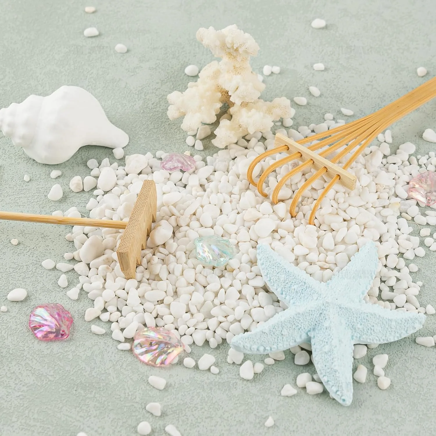 , Set of  Mini  Sand Rakes Bamboo Rock Garden Sand Tray Rake Tools for  Office Table