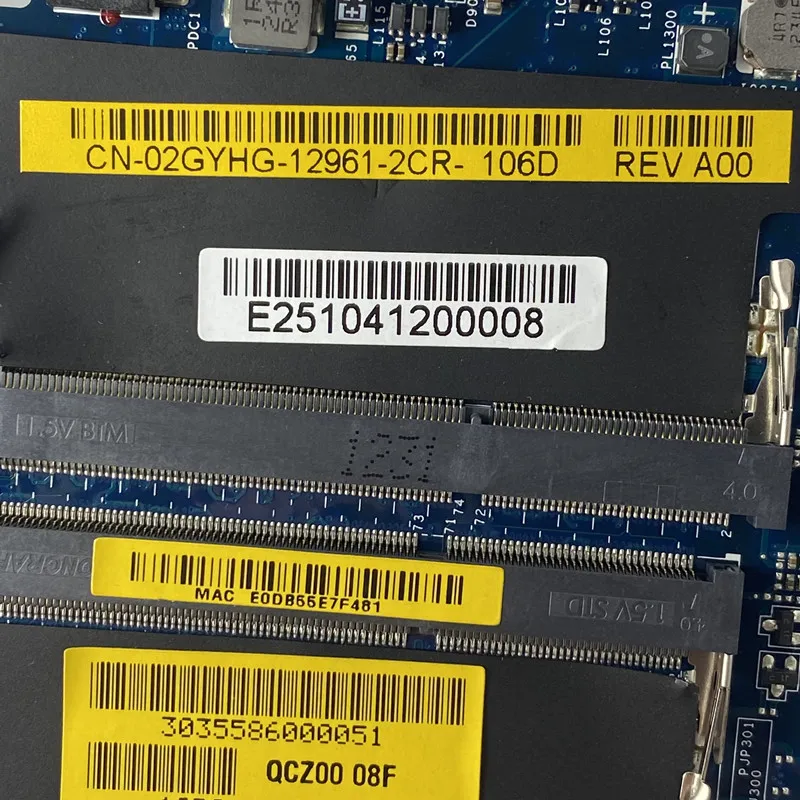 

FOR DELL E6430 Laptop Motherboard CN-02GYHG 02GYHG 2GYHG With SR0N5 I7-3667U CPU Mainboard QCZ00 LA-8831P 100% Full Working Well