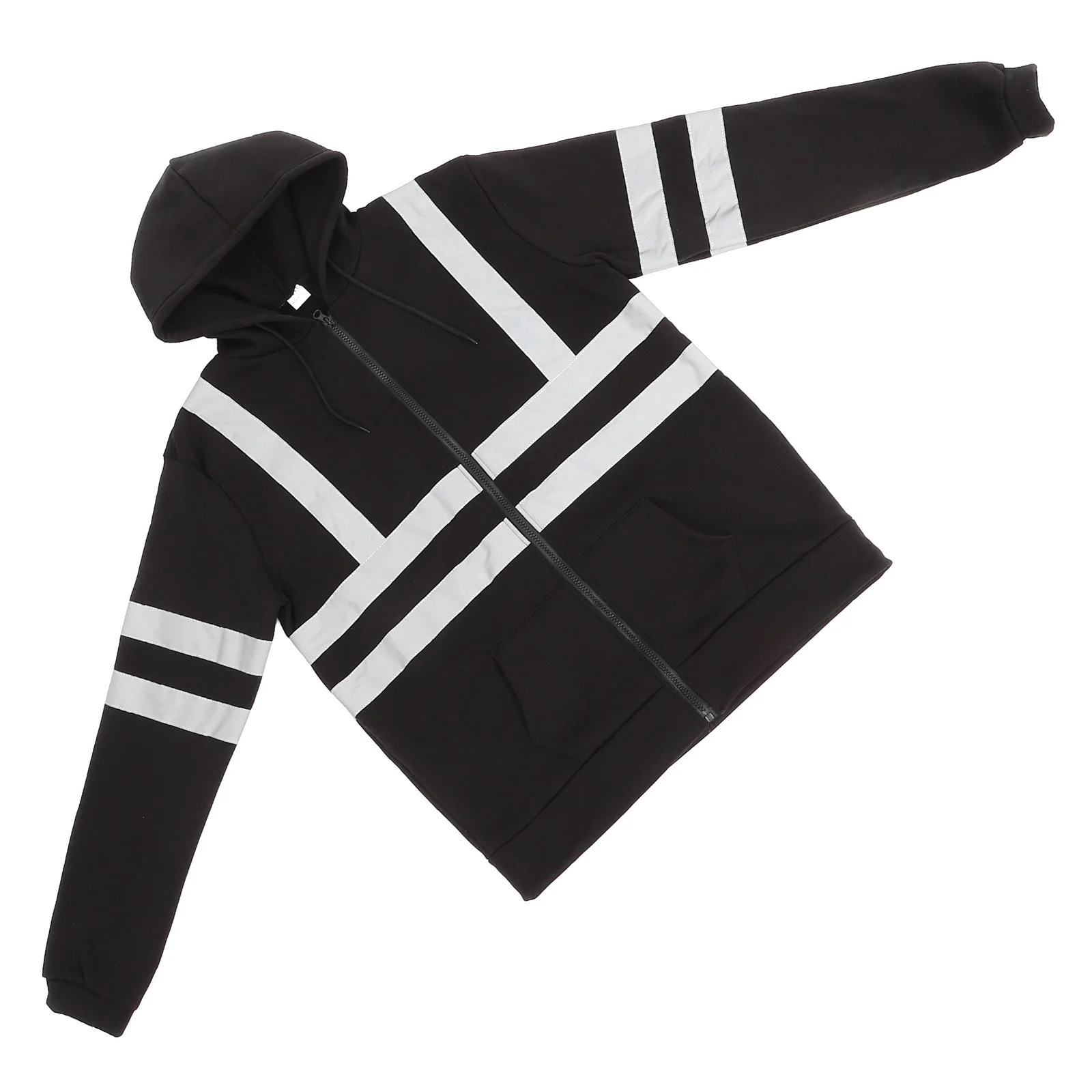 Safety Reflective Hoodie High Visibility Men Sanitation Work Clothes L Construction Surveyors Night Running Cycling Comfortable