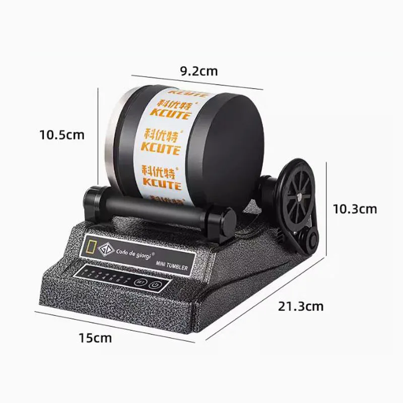 Mini rotating drum gemstone machine 220V single drum bead stone gold and silver jewelry jade metal polishing machine 2.0KG