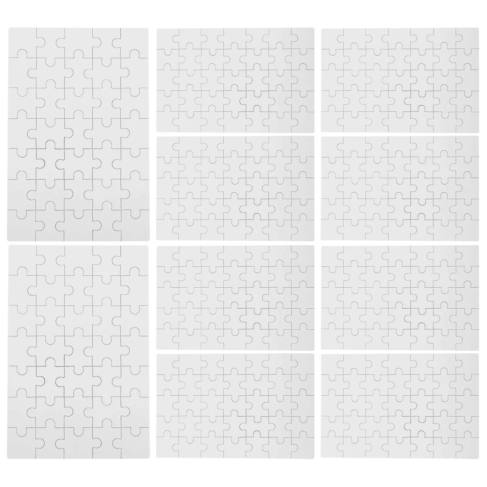 

10 Sheets Blank Puzzle Pieces White Transfer Sublimation Blanks Heating Diy Puzzles Family Party Games Wooden Jigsaw