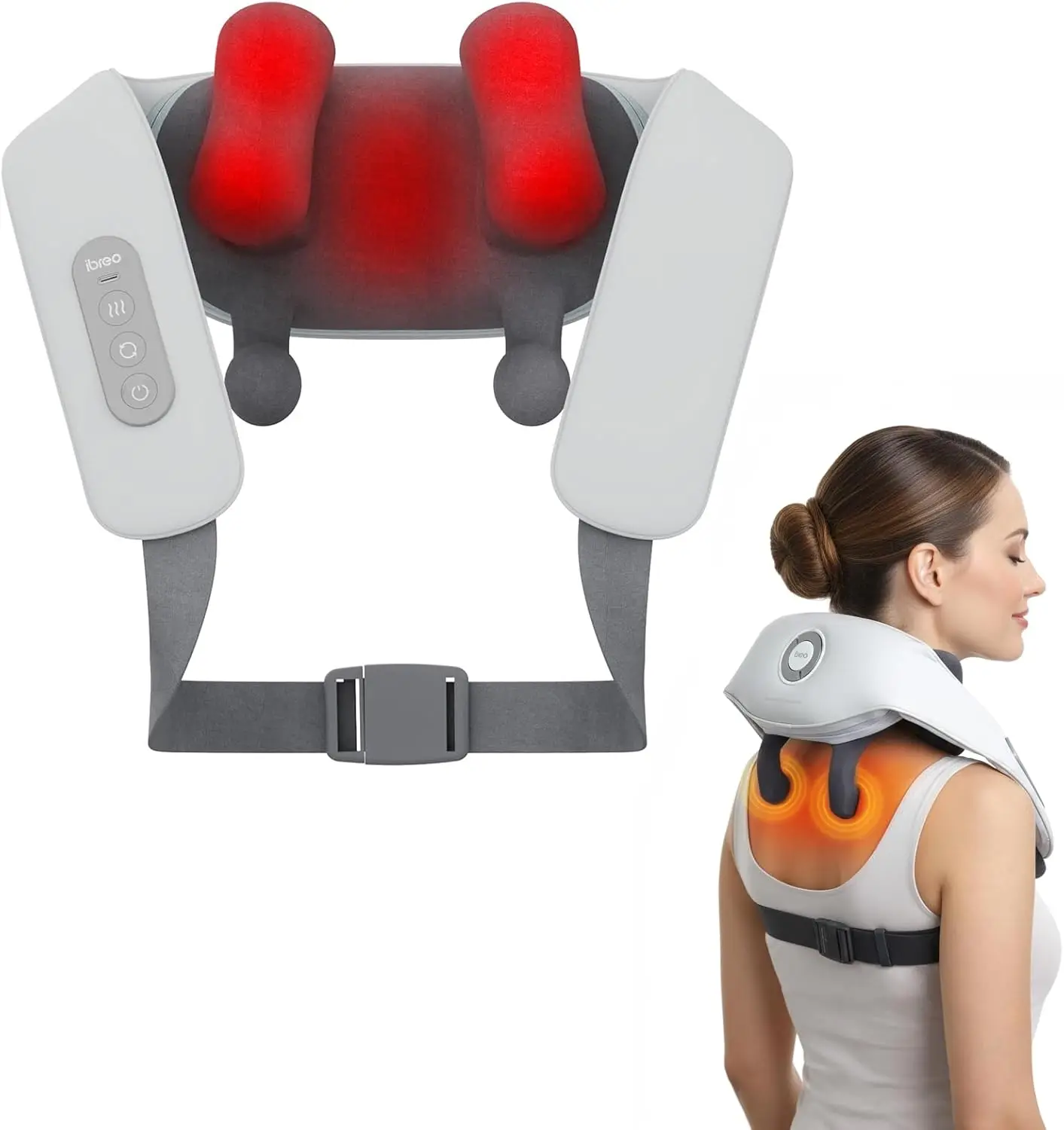 Shiatsu Neck and Back Massagers with Heat, 150 Mins Uses, 4 Modes & Adjustable Massage Head, Electric 3D Deep Tissue Kneading fo