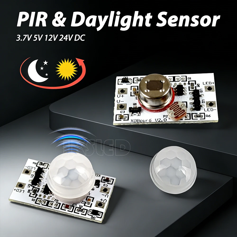 DC 5V 12V 24V Mini IR Pyroelektrischer Infrarot-PIR-Bewegungsmelder Automatisches Detektormodul Bewegungssensor-Schalter für Beleuchtung