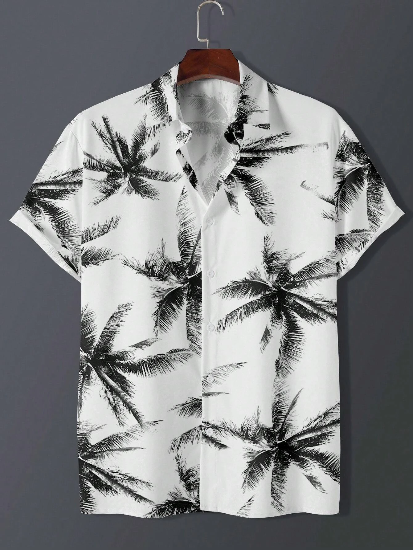 Hawaiian men's shirt 3D leaf print short sleeved shirt summer loose casual top simple and fashionable oversized men's clothing