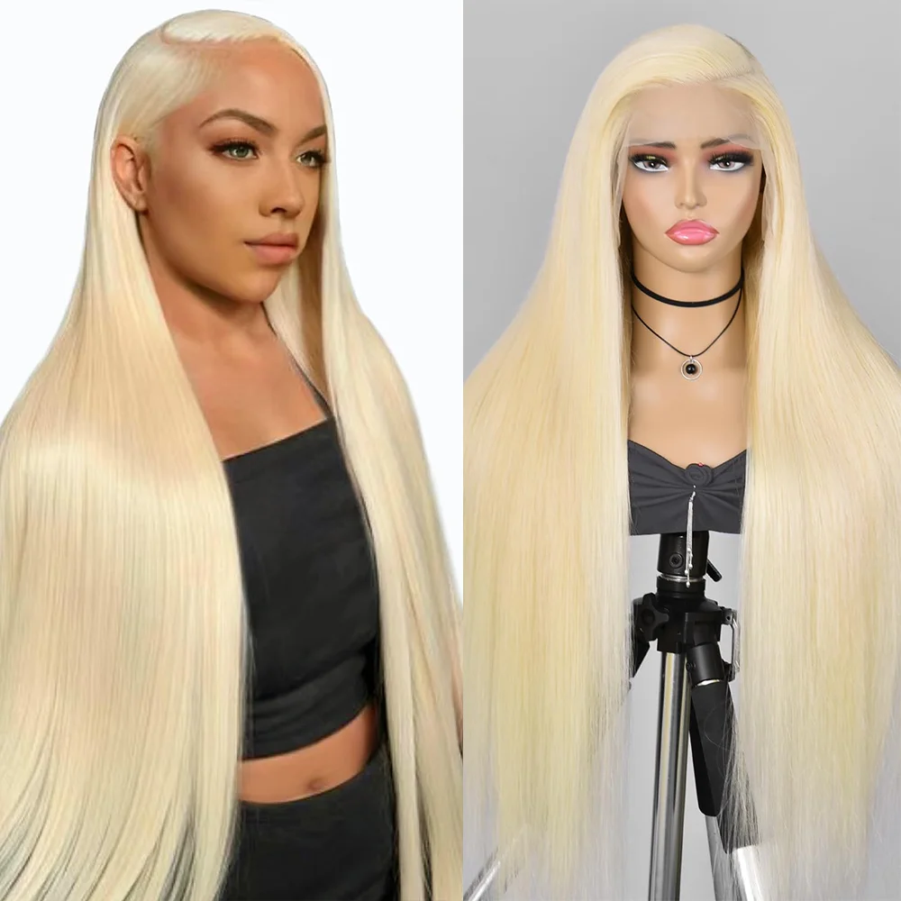 

613 Blonde HD Transparent Lace Front Wig Human Hair 200 Density 36 Inch Straight Blonde Wig Human Hair Pre Plucked Wigs Hair