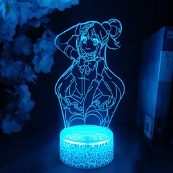 3D Anime Konosuba Gadget Kawaii Aqua Manga Art Lamp Home Room Decora Night Light LED Bedside Decor Otaku Friends Birthday Gift