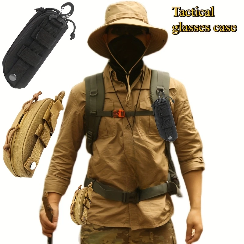 Taktisches Nylon-Brillenetui EDC Hüfttasche Outdoor Armee Jagd Wandern Brillenaufbewahrungstasche Utility-Gürteltasche mit Haken