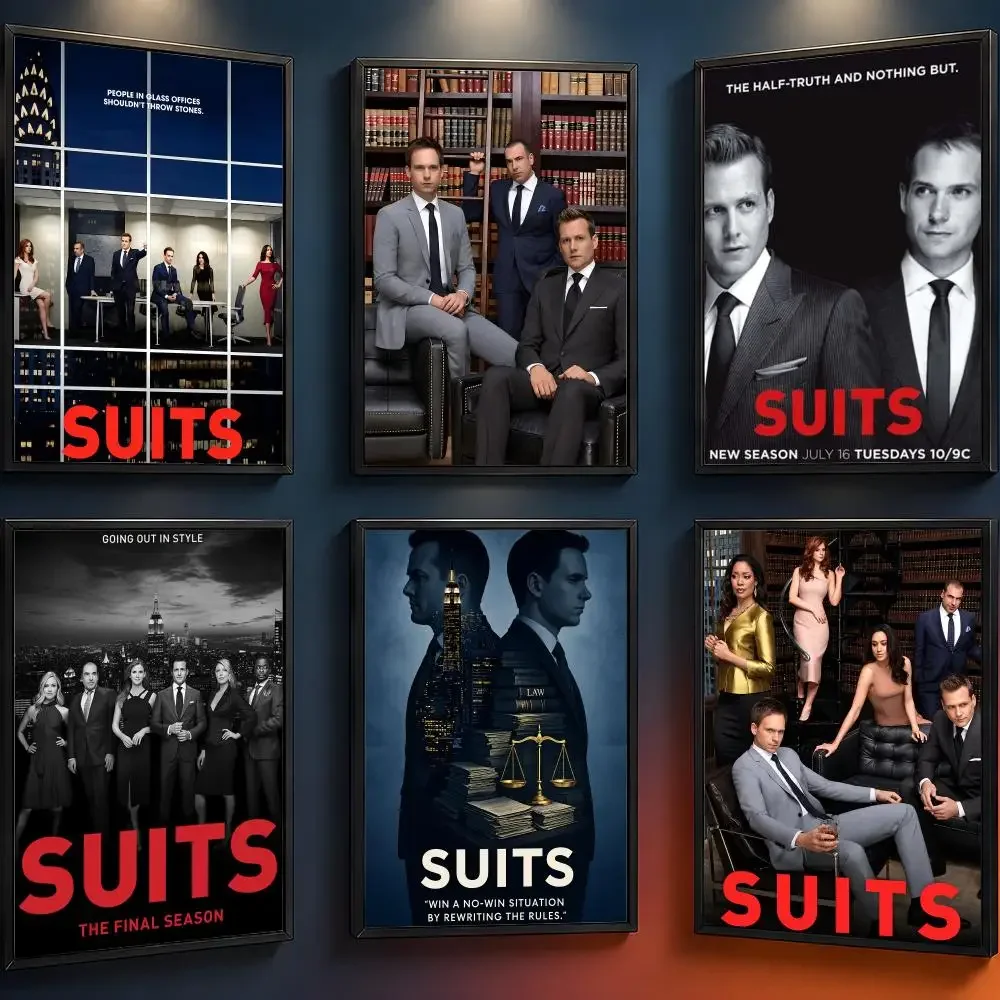 Series Suits Harvey Specter Mike Ross Poster Wall Art PP Waterproof HD Self Adhesive Modern Home Decor Living Room Apartment