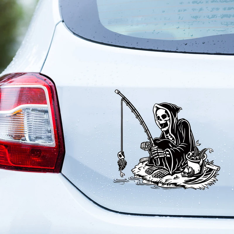 I Will Never Stop Fishing Skeleton Sticker Bumper Sticker Vinyl Decal