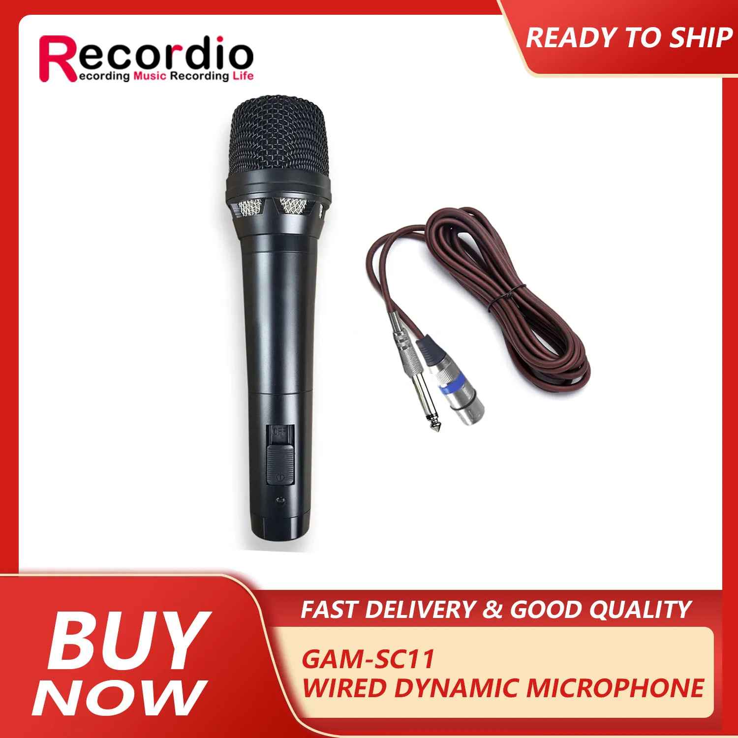 

GAM-SC11 5M Wired Dynamic Microphone Cardioid Pointing Professional Handheld Microphone, Suitable For Conference Stage Performan