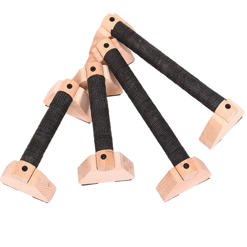 1 par de barra de empuje de madera, para entrenamiento en casa, barras de paraletas, soporte de empuje, equipo de ejercicio, bloques de soporte de manos para hombres y mujeres