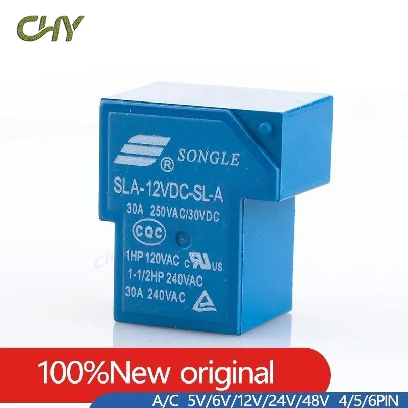 1/25Pcs/Lot Power relay SLA-05VDC-SL-A SLA-12VDC-SL-A SLA-24VDC-SL-A -C T90 30A 4PIN 5PIN 6PIN 5V 12V 24V 48V Time Relay