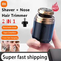 Xiaomi 2-in-1 Electric Shaver Nose Hair Trimmer Rechargeable Men's Nose Hair Removal Shaver Portable Mini Knife Men's Razor