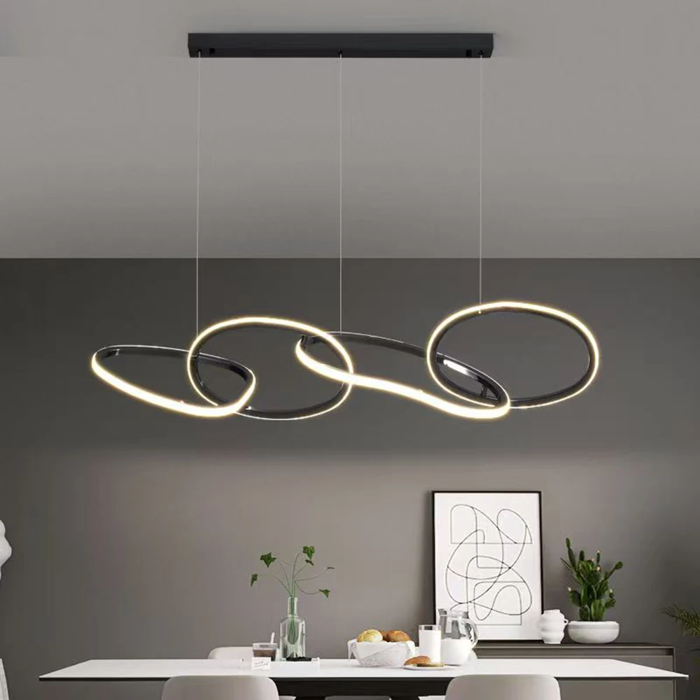 

Современные подвесные светильники, кольца для столовой, ресторана, люстра, домашнее освещение, украшение для гостиной, бар, скандинавский подвесной светильник