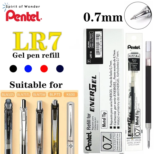 12 unids/caja Pentel recambios de bolígrafo de Gel LR7 para BLN75/BLN105/K600/BL625/BLP75/ect bolígrafos de Gel para volver a la escuela papelería Kawaii 0,7mm
