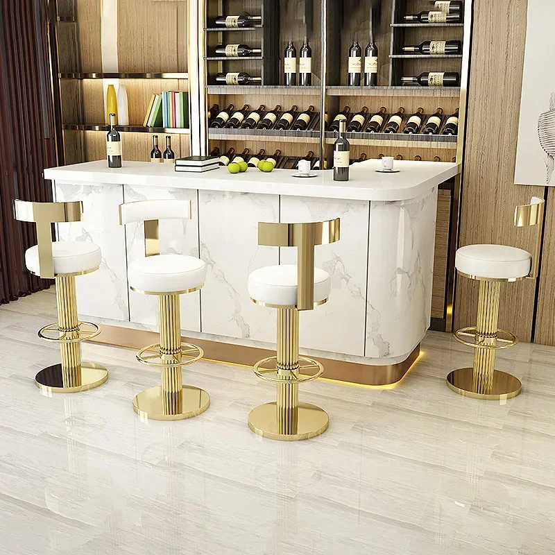 Custom Kitchen Gold Chair Modern Bar Stool Chairs Luxury Stainless Steel Velvet Bar Chair