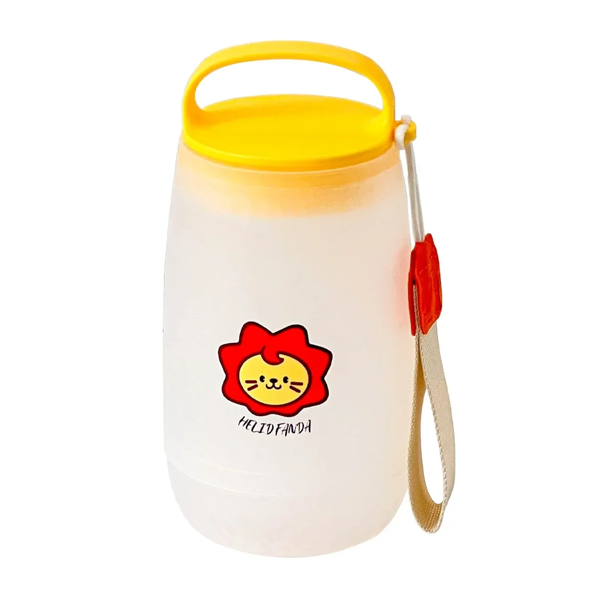 Dubbele wand plastic waterfles met handvat en koord, herbruikbaar, draagbaar, lekvrij, geschikt voor zowel koud als warm water, ideaal voor studenten.