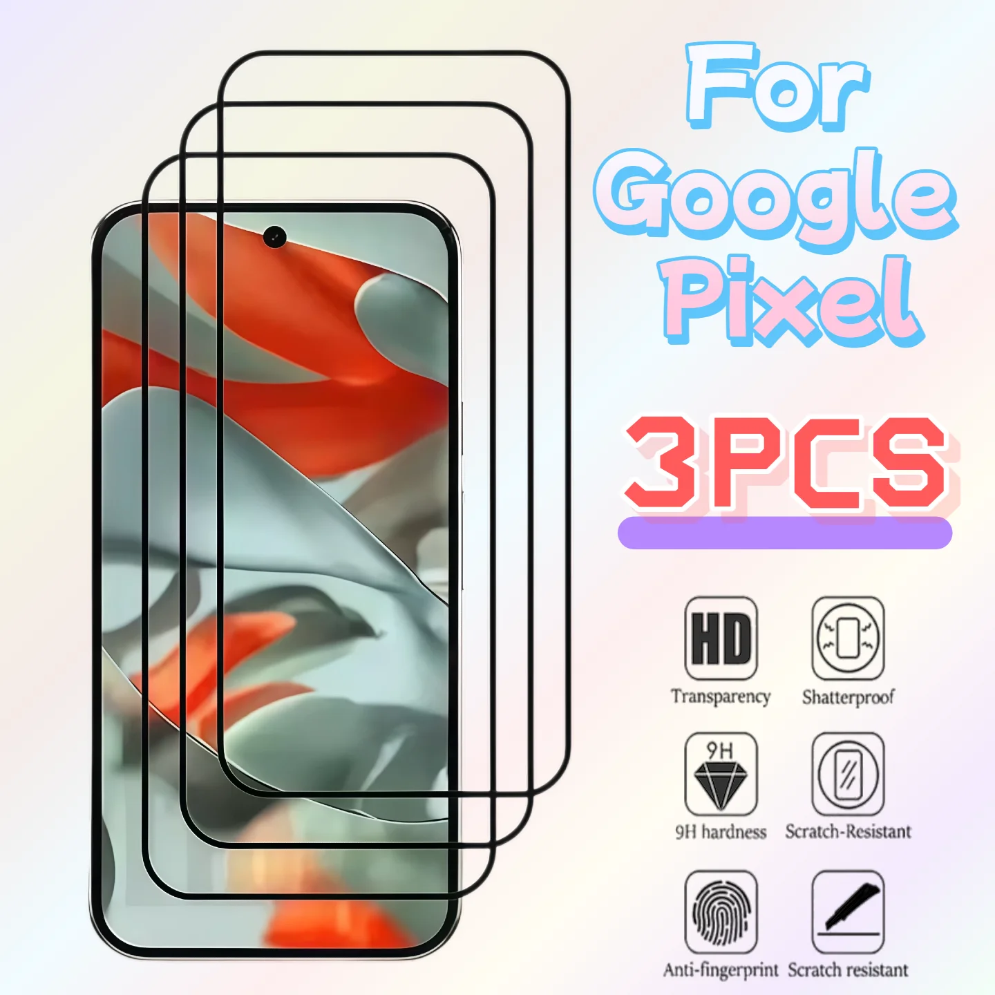 

3PCS Tempered Glass Screen Protector for Google Pixel 10a 9 Pro XL 8a 8 7a 6A 6 6Pro HD Clear Anti-Scratch
