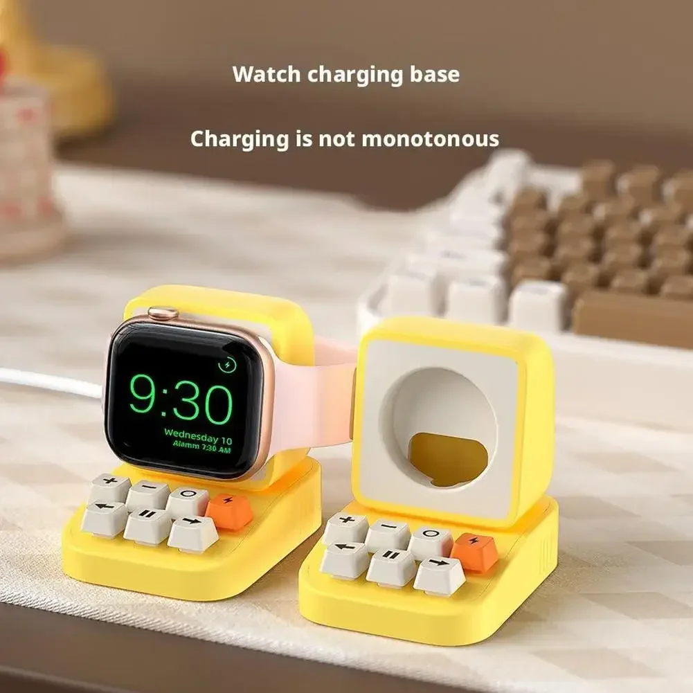 حامل شاحن لساعة أبل Series10 9 8 7 6 5 SE 3 Ultra 1 2 قاعدة شحن لـ Iwatch حامل كابل شحن من السيليكون