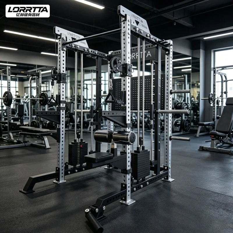 Hot Sale Commercial Fitness Gym Equipment Multi-functional Smith Strength Training Power Rack Machine All in One