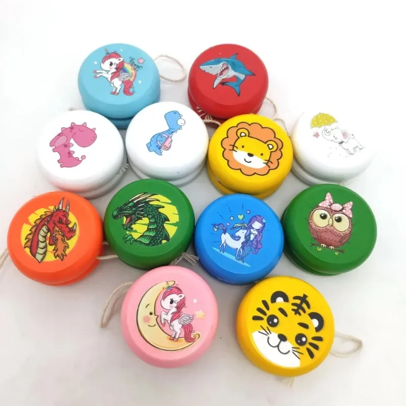 Children Yoyo Ball Cute Animal Prints Wooden Yoyo Toys Ladybug Toys Kids Yo-Yo Creative Toys for Children 5cm Wooden Yo Yo Ball